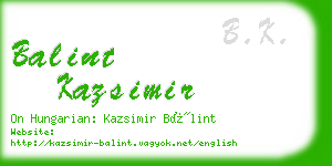 balint kazsimir business card